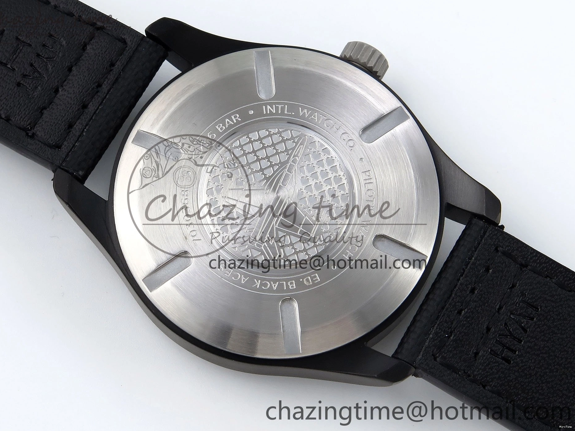 MIROTIME 0101 Pilot Black Ace BLSF 1:1 Best Edition White Lume Dial on Black Nylon Strap MIYOTA OnTrend 7021